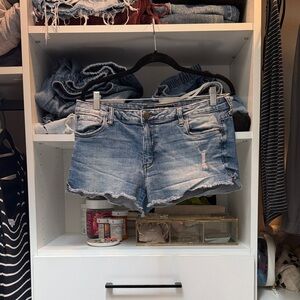 STS Blue Light Wash Frayed Denim Cutoff Shorts